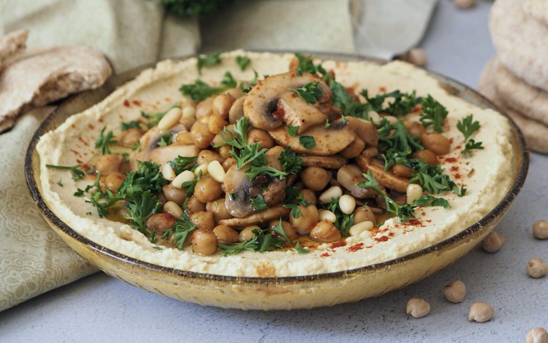 Hummus with Spiced Mushrooms